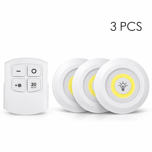 3 White Wireless Wardrobe Light with Remote Control